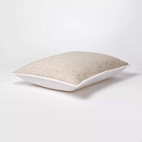 Decorative Border Cotton Slub Quilt Sham Neutral Floral -Threshold Studio McGee - Picture 3 of 5